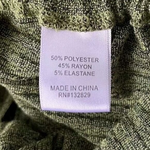 Revolve Lovers and Friends Juliet Mini Dress Size L Marled Olive Green Ruched - Picture 11 of 11